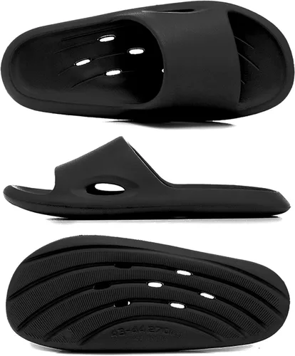 Vista 5 de Newbuty Zapatos de ducha para hombre, sandalias de baño antideslizantes para dormitorio universitario, artículos esenciales para la ducha, sandalias