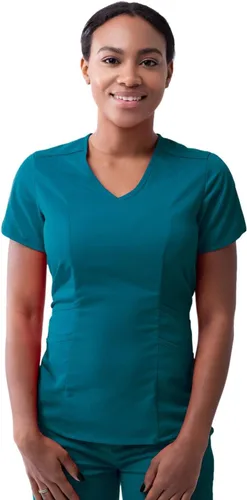 Vista 23 de Adar Pro Scrubs para mujer - Moderno cuello en V Manzana