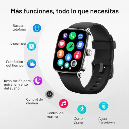 Vista 9 de Reloj inteligente para mujer, reloj inteligente HD de 1.85 pulgadas, compatible con iPhone/Samsung/Android (respuesta/hacer llamadas), más de 100