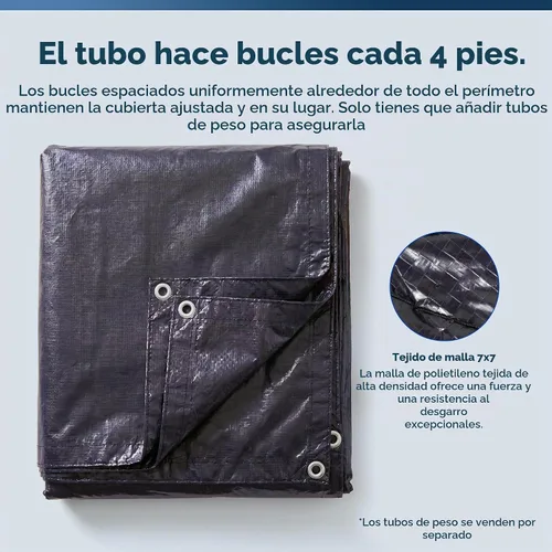 Vista 6 de Funda para piscina rectangular de tierra Defender, 8 años, Azul marino oscuro