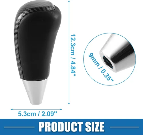 Vista 4 de Pomo de palanca de cambios para Toyota Land Cruiser 2016-2021 4Runner 2003-2021 Tundra 2008-2021, patrón de fibra de carbono, color negro