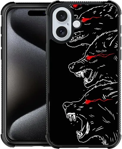 Vista 41 de Funda compatible con iPhone Xs, diseño de plexiglás X para niños y hombres, diseño de lobo malo, a prueba de golpes, antiarañazos, para iPhone X/Xs