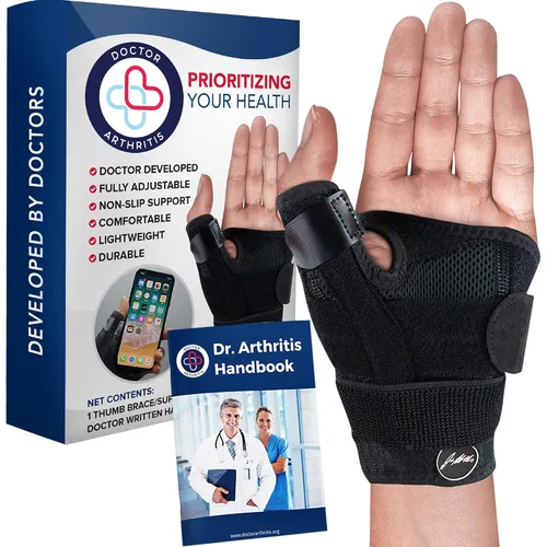 Vista 15 de Dr. Arthritis Doctor Developed - Férula para dedos acolchada para enderezar (negro, S/M, paquete de 2)