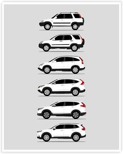 Vista 30 de Custom Car Posters Póster hecho a mano compatible con Acura (perfil lateral), decoración de lo mejor de las generaciones de Acura, historia 10C.