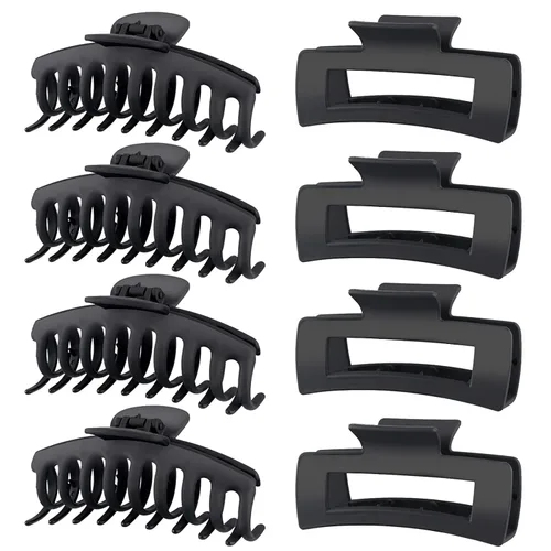 Vista 13 de TOCESS Paquete de 8 pinzas grandes para el cabello para mujer, pinzas grandes para cabello fino y grueso, rizado, agarre fuerte de los años 90, 4.33