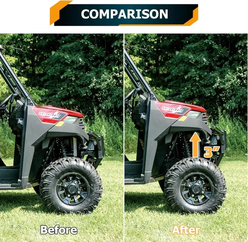 Vista 3 de WeiSen Kit de elevación completa de 3 pulgadas, espaciador de soporte de elevación de suspensión delantera y trasera compatible con Polaris Ranger