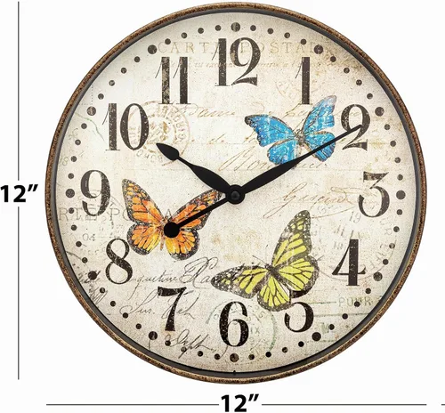 Vista 3 de Westclox 32897BF - Reloj de pared, reloj analógico redondo de 12 pulgadas con números audaces y fáciles de leer, funciona con pilas, movimiento