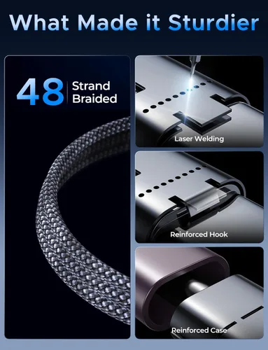Vista 6 de Paquete de 2 cables USB C 3 en 2 actualizados para Apple Watch, cargador de iPhone, USB C, cable de carga rápida múltiple compatible con iWatch