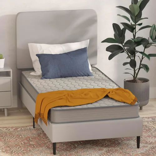 Vista 4 de Flash Furniture Capri Comfort Sleep - Colchón híbrido de resortes interiores y espuma de 6 pulgadas en una caja, colchón híbrido de resortes
