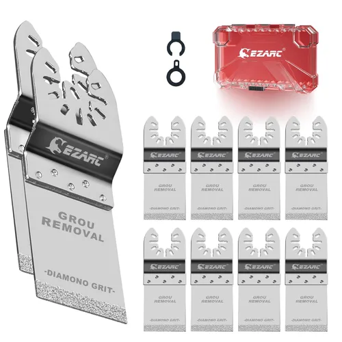 Vista 8 de EZARC Hoja oscilante de diamante, hojas de sierra oscilante de alcance extra largo para herramienta multiusos, para eliminación de lechada, limpieza