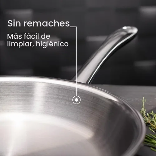 Vista 3 de Fissler M5 Pro-Ply - Sartén de acero inoxidable de 5 capas, 8 pulgadas