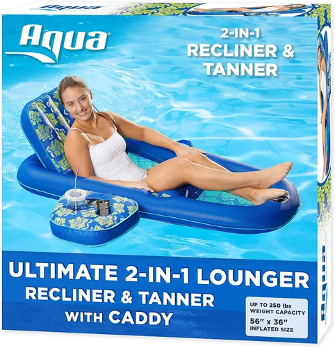 Vista 2 de Aqua LEISURE Campania Ultimate 2 en 1 Tanner & Salón reclinable con carrito