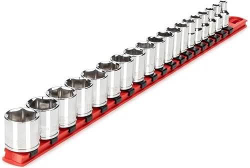 Vista 12 de TEKTON SHD91105 - Juego de llaves de vaso de 6 puntos con riel de 3/8 pulgadas de profundidad, 9 piezas (5/16 - 3/4 pulgadas)