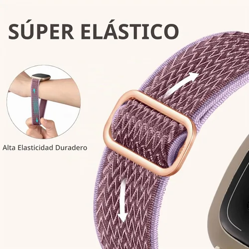 Vista 3 de GEAK Paquete de 12 bandas elásticas de nylon compatibles con Fitbit Versa 3/Fitbit Versa 4/Fitbit Sense/Sense 2 para mujeres y hombres, correa