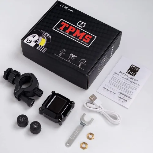 Vista 8 de Sistema de monitoreo inalámbrico de presión de neumáticos TPMS para motocicleta, IP67 impermeable a prueba de polvo inalámbrico TPMS para USB