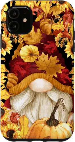 Vista 8 de iPhone 16 Lindos accesorios de otoño otoño con calabaza girasol gnomo caso