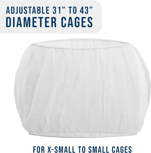 Vista 3 de Jaula universal para pájaros, atrapasador de semillas, cubierta universal de malla elástica para jaulas de animales pequeños, protector duradero