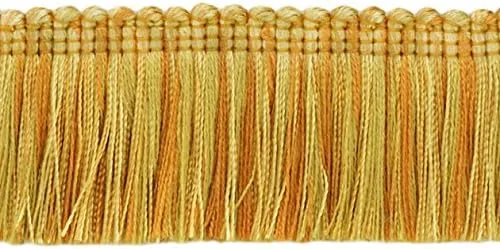 Vista 2 de DÉCOPRO 1 3/4 pulgadas de largo (1.6 in) de largo, colección Noblesse hermoso ribete de flecos (0175HB), color burdeos, dorado, rojo, multicolor