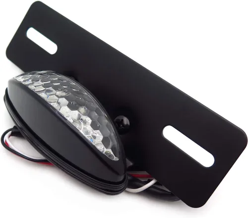 Vista 7 de HONGK - Placa eliminadora de guardabarros con luz trasera integrada LED negra transparente para motocicleta, compatible con Harley Yamaha, Suzuki