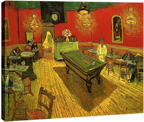 Vista 9 de Wieco Art The Night Cafe in the Place Lamartine in Arles - Lienzo clásico de Van Gogh, famosas pinturas al óleo abstractas, reproducción de obras