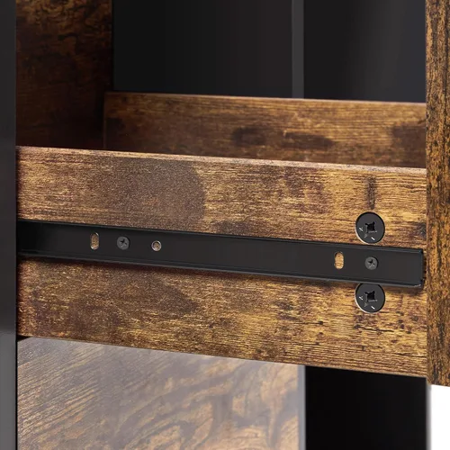 Vista 9 de Topeakmart Archivador de 2 cajones para tamaño carta A4, archivador lateral móvil grande con 4 compartimentos de almacenamiento para oficina en casa