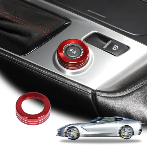 Vista 9 de Cubierta de perilla de modo de conducción para consola central de automóvil, ajuste para Chevrolet Corvette C7 2014-2019 aleación de aluminio