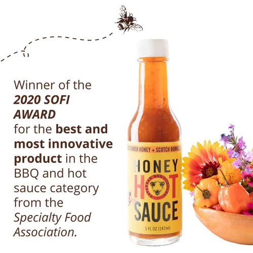 Vista 6 de Savannah Bee Company - Salsa picante de miel - Dulce y picante 100% pura - Infundido con deliciosa miel de flores silvestres y pimientos escoceses