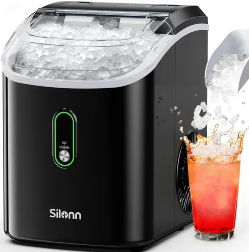 Vista 31 de Silonn Nugget - Máquina de hielo para encimera, hielo de caída automática Acero inoxidable