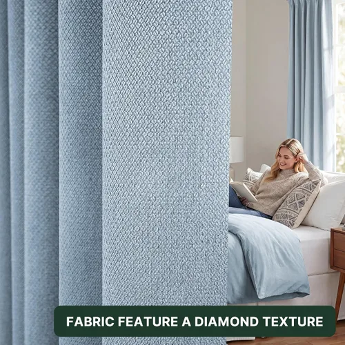 Vista 3 de H.VERSAILTEX Cortinas 100% de opacidad para dormitorio, cortinas plisadas para sala de estar, cortinas opacas con aislamiento térmico entrenadas