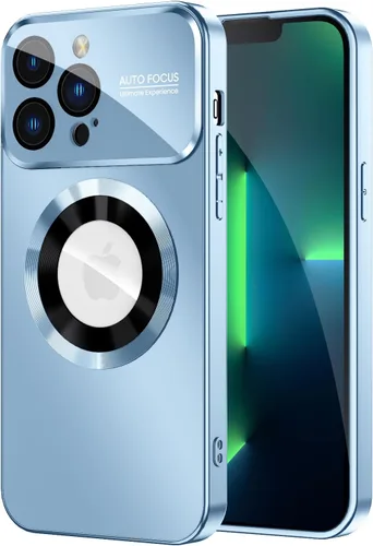 Vista 11 de MAKAVO Funda magnética para iPhone 12 Pro, compatible con MagSafe, protector de lente de cámara integrado, vista de logotipo, funda de teléfono a