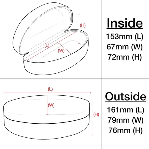 Vista 5 de ALTEC VISION Funda para gafas de sol, tamaño grande, se adapta a la mayoría de lentes grandes y lentes de sol