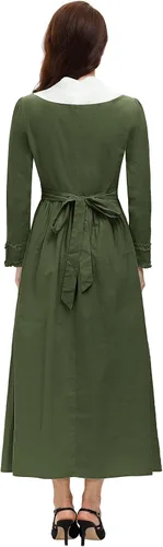Vista 7 de SCARLET DARKNESS - Vestido colonial para mujer, disfraz sencillo de pionera de la pradera
