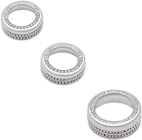 Vista 4 de Keptrim Bling Crystal Rhinestone AC Interruptor de aire acondicionado Botón de perilla de afinación de volumen Anillo para Dodge Challenger Charger