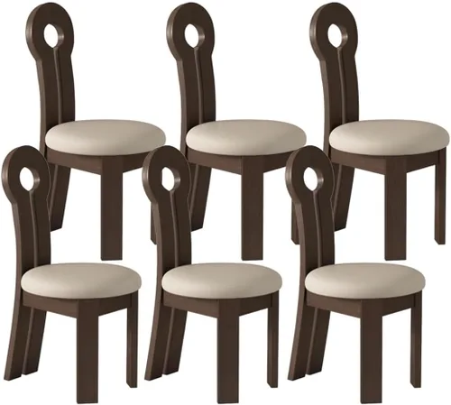 Vista 25 de YVYKFZD Dining Chairs Set, Solid Wood Dining Room Chair, Upholstered Kitchen Chairs, Unique Key-Shaped Living Room Chair, for Offices Bedroom Study
