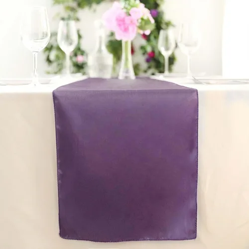 Vista 2 de Efavormart - 5 piezas de camino de mesa de satén de alta calidad para bodas, fiestas de cumpleaños, ajuste rectangular y mesa redonda, 12 x 108