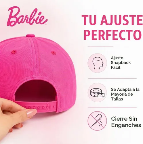Vista 3 de Barbie Gorra de béisbol para mujer – Gorra de algodón suave para mujer con ala curvada – Gorra de béisbol ajustable de color rosa intenso Rosa oscuro