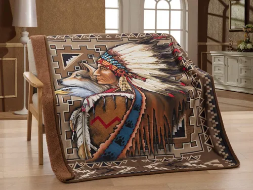 Vista 10 de Designs - Manta con licencia y forro de sherpa de 50 x 60 pulgadas (oso tribal)