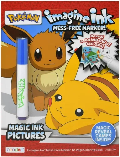 Vista 3 de Bendon Imagine Ink Pokemon Magic Ink - Libro de imágenes y juego con marcador sin desorden