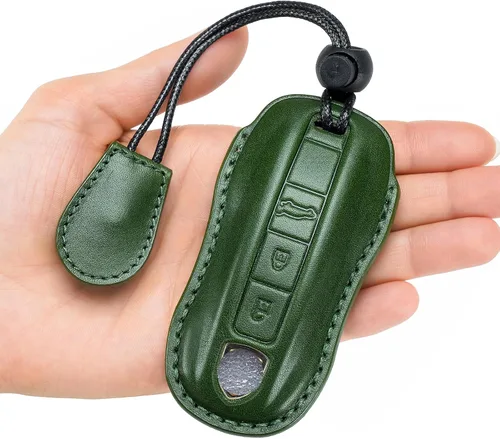 Vista 9 de para Funda de Llavero de Cuero Genuino con Keychain, Protector de Estuche de Llaves de Cuero Compatible con Panamera, 911, Cayenne, Macan