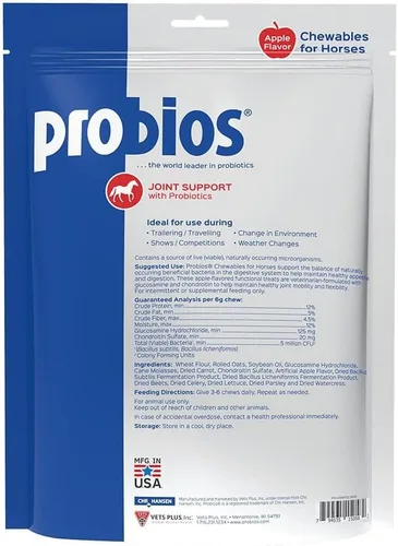 Vista 2 de Probios Golosinas para caballos para cadera y articulaciones con glucosamina, 1 libra