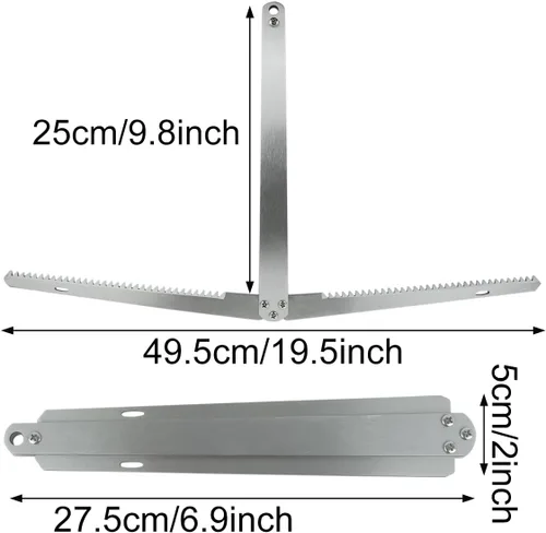 Vista 2 de Cortador de hierba para plantas acuáticas con extractor de malezas Paracord de 49.2 ft, cortador de malezas acuáticas, cuchillo de hierba de agua