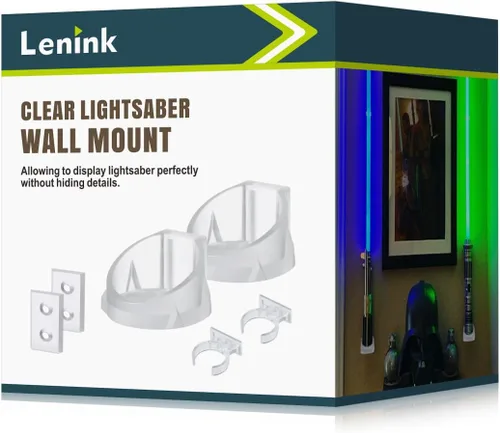 Vista 8 de Lenink Paquete de 2 soportes de pared para sable de luz, soporte compatible con Galaxy Edge y la mayoría de los sables de luz (negro)
