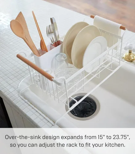 Vista 4 de YAMAZAKI Escurridor de platos para colocar sobre el fregadero, soporte