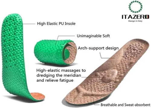 Vista 2 de 1TAZERO Zapatos casuales para hombre con plantillas de soporte de arco, mocasines para fascitis plantar