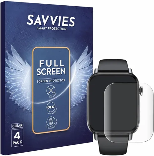Vista 2 de savvies Paquete de 4 películas de protección de pantalla completa compatibles con Gard Pro Health Smartwatch 2+ Protector de pantalla de cubierta