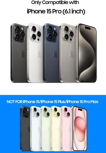 Vista 7 de LEKEVO Funda sin marco para iPhone 15 Pro con protector de lente de cámara, funda delgada y suave de TPU a prueba de golpes, carcasa minimalista