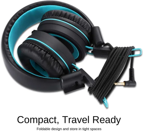 Vista 5 de noot products Auriculares para niños K11 plegables estéreo sin enredos de 5 pies de largo cable de 0.138 in Jack Plug in Ear Auriculares con cable