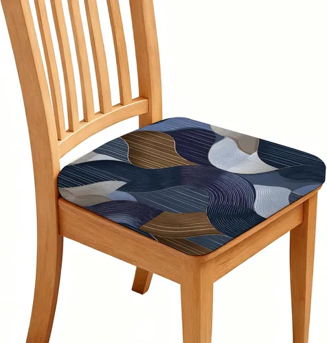 Vista 11 de Fundas de asiento para silla, impermeables, elásticas, estampadas, con lazos elásticos, extraíble, lavable, protector para sillas tapizadas de Negro