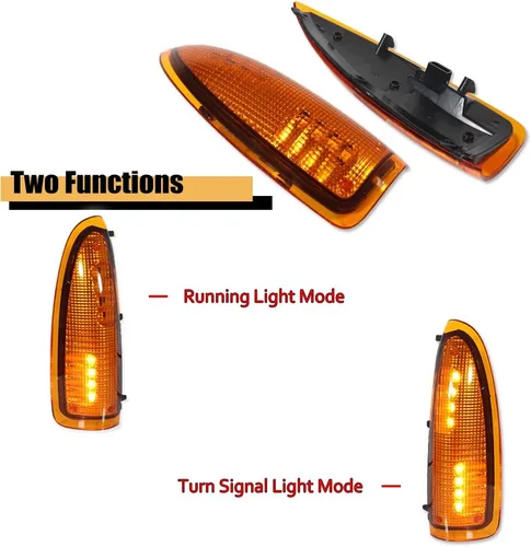 Vista 2 de para 2003 2004 2005 2006 2007 Ford F250 F350 F450 F550 F650 Super Duty y 2000-2005 Ford Excursion Luz de Señal de Giro de Lente Ámbar LED Marcador
