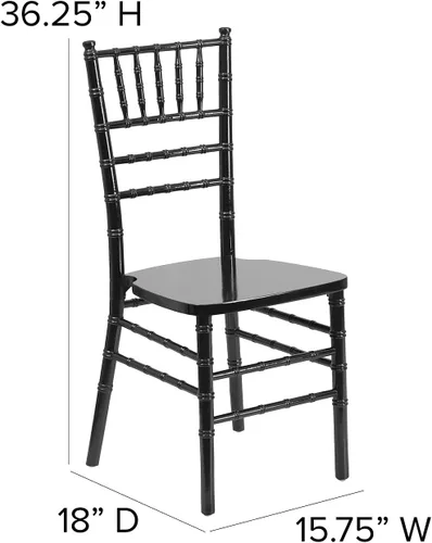 Vista 3 de Flash Furniture - Silla Chiavari de madera negra de la serie HERCULES
